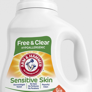 Arm & Hammer Sensitive Skin, Free & Clear, Hypoallergenic Liquid Laundry Detergent, Perfume & Dye Free, High Efficiency (HE)